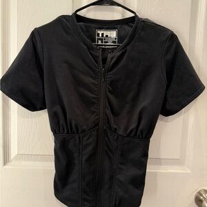 TA3 swim short sleeve corset top